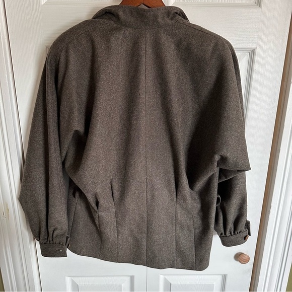 Vintage Gucci Wool blazer Leather Trim 48 Dolman Sleeve - Picture 5 of 15